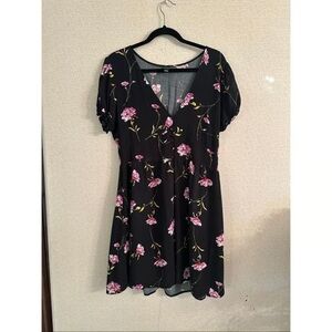 Floral Black Dress
